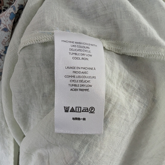 Othilia Dress Womens XS Blue Pink Floral Titania Flounced Maxi Cottage Peasant  - Picture 7 of 10